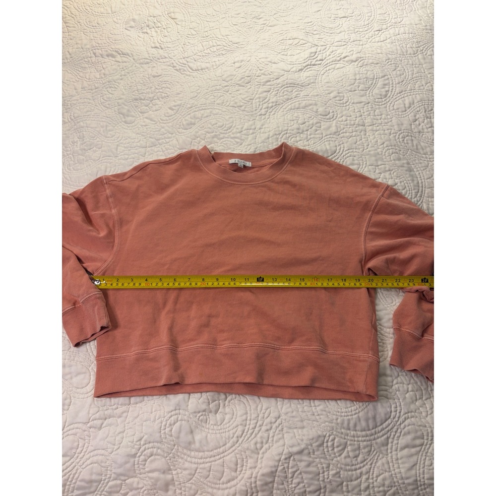 Z Supply Sweatshirt Womens Small Coral Orange French Terry Minimalist Casual